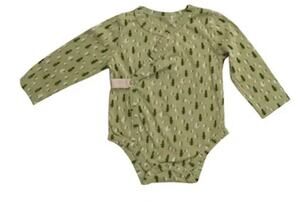 NEW Creative Co-Op Long Sleeve Kimono Bodysuit Trees Print, 6/9m, NWT
